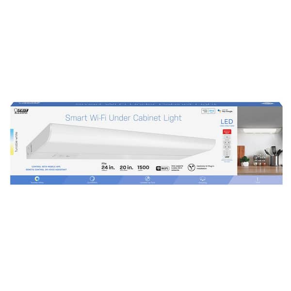 20.4 in. Smart Wi-Fi Connected Wireless Linkable Integrated LED Plug-In LED Under Cabinet Light, Tunable White (4-Pack)
