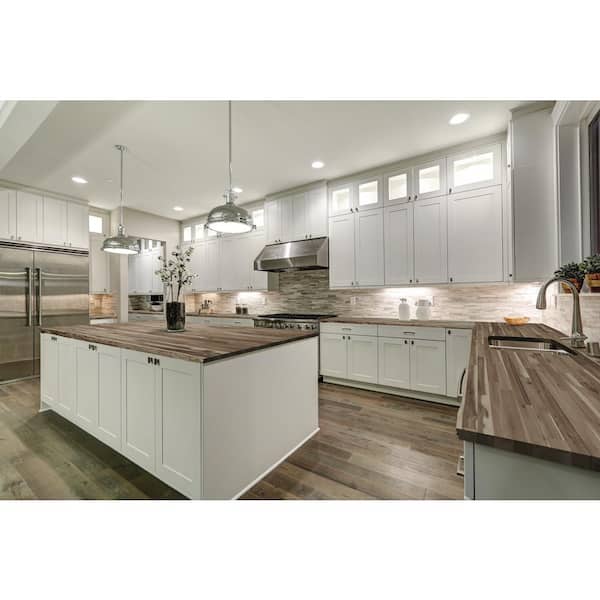 8 ft. L x 25.5 in. D, Unfinished Acacia Butcher Block Standard Countertop, with Live Edge