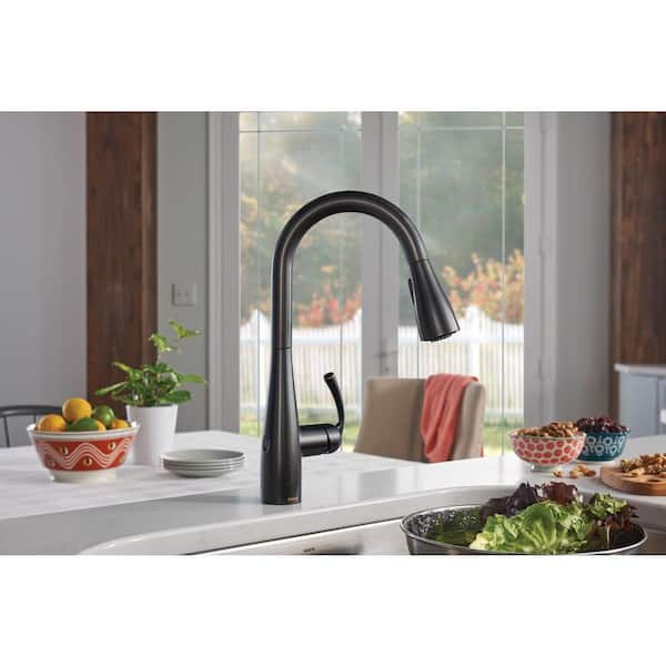 Essie Touchless 1-Handle Pull-Down Sprayer Kitchen Faucet with MotionSense Wave and Power Clean in Mediterranean Bronze