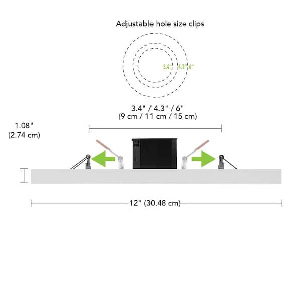 Flexinstall Panel 12 in. x 12 in. White Integrated LED Flat Panel Light with 5CCT Plus DuoBright