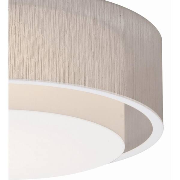 Sanibel 18-Watt White Integrated LED Flushmount with Jute Shade