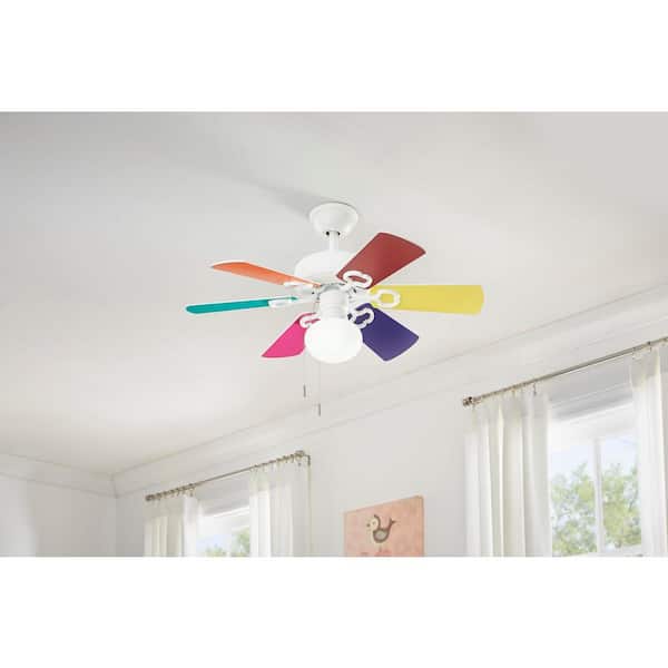 Minuet 36 in. White Ceiling Fan with Light Kit