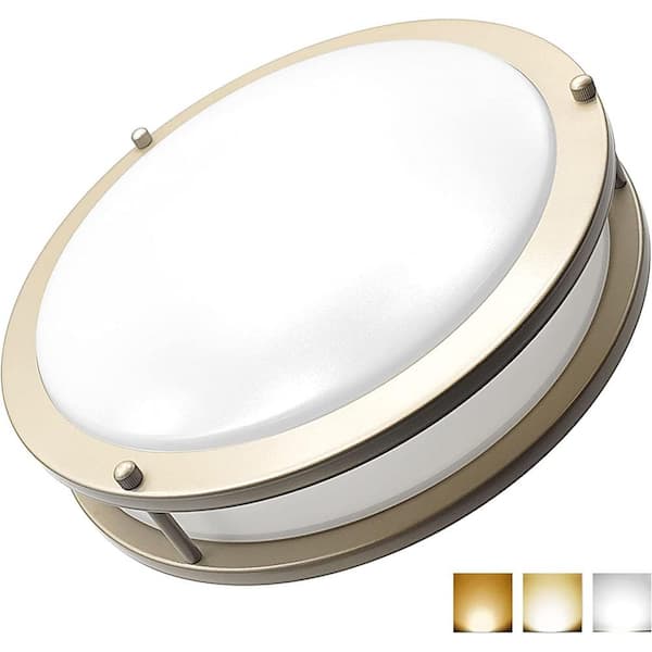 14 in. Silver LED Flush Mount 3000K/4000K/5000K Convertible Ceiling Light Fixture