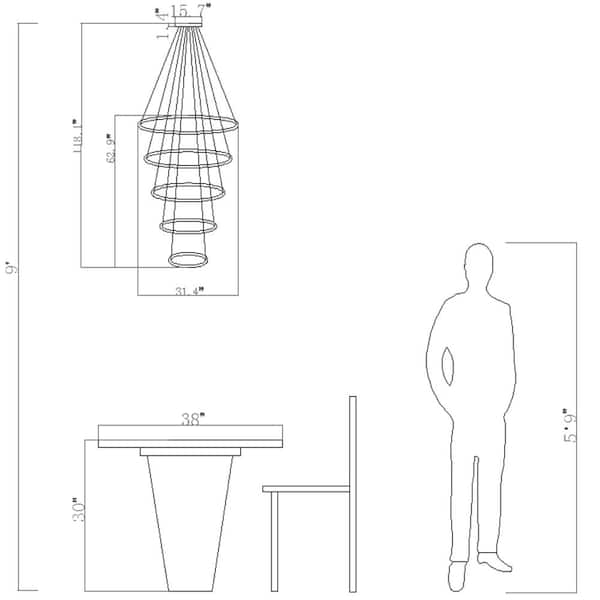 Jefferson 5-Light Clear/Chrome Unique Integrated LED Chandelier with Crystal Accents