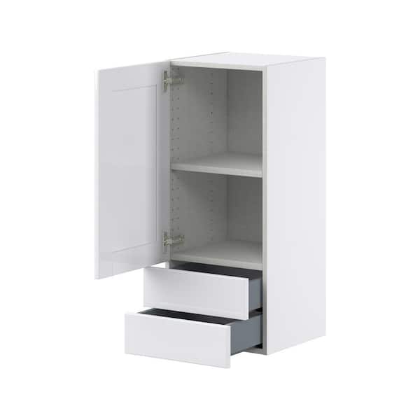 Mancos Glacier White Shaker Assembled Wall Kitchen Cabinet with 2 Drawers (15 in. W x 35 in. H x 14 in. D)