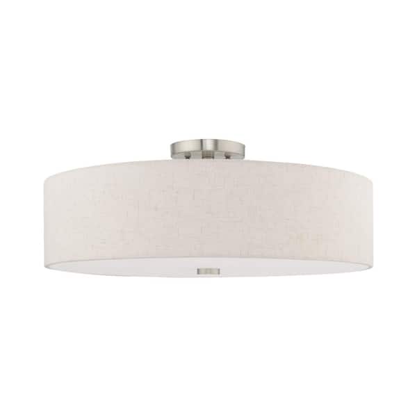 Mercury 5 Light Brushed Nickel Semi Flush Mount