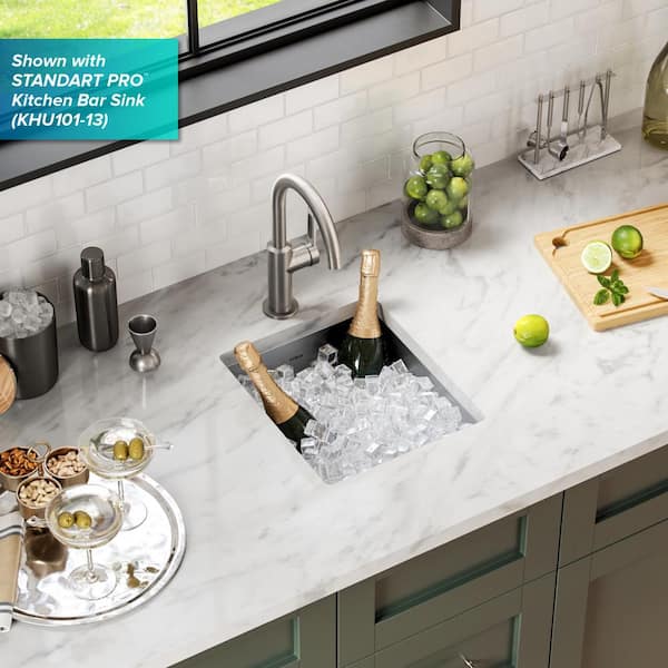 Oletto Single-Handle Kitchen Bar Faucet in Spot Free Stainless Steel