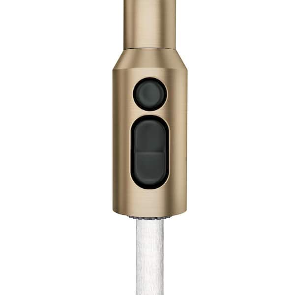 Meena Single-Handle Pull-Down Sprayer Kitchen Faucet with Power Clean and Reflex in Bronzed Gold