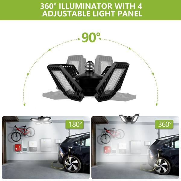 700-Watt Equivalent 12,000 Lumens LED 4-Panel Garage E26 Bulb 6500K Deluxe Daylight