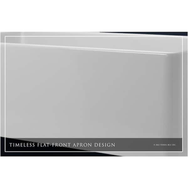 Luxury White Solid Fireclay 33 in. Single Bowl Farmhouse Apron Kitchen Sink with Polished Nickel Accs and Flat Front