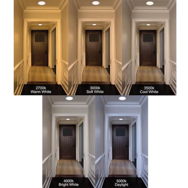 6 in. Adjustable CCT Integrated LED Canless Recessed Light Trim 900 Lumens Kitchen Bathroom Remodel Wet Rated (12-Pack)