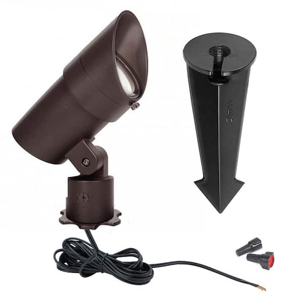 Grand Accent 2300 Lumens Solid Brass Coated in Bronze Low Voltage LED Outdoor Spotlight with IP66 and 4000K LED