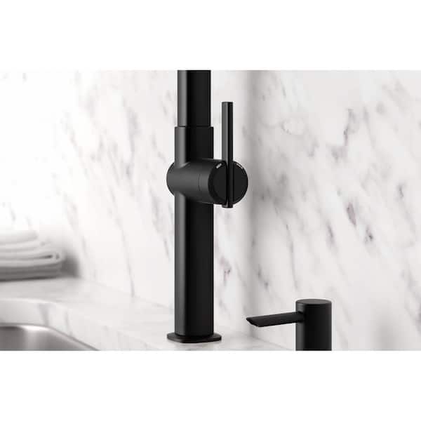 Rune Single-Handle Pull-Down Sprayer Kitchen Faucet in Matte Black