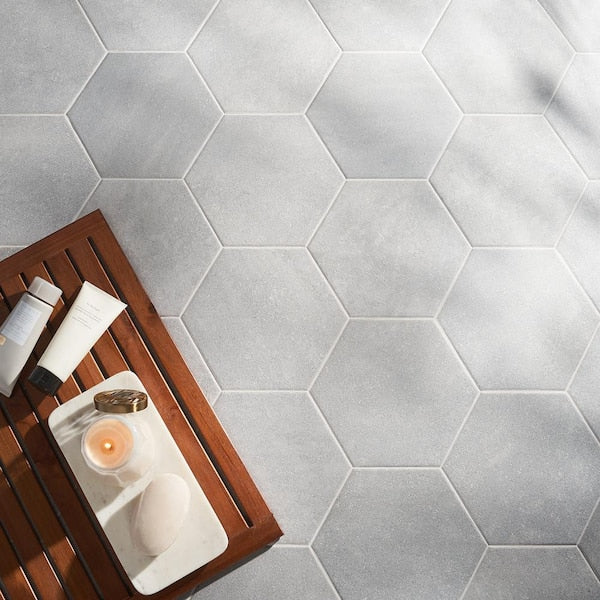 Sanskrit Gray Hex 8.86 in. x 10.20 in. Matte Porcelain Floor and Wall Tile (9.47 sq. ft./Case)