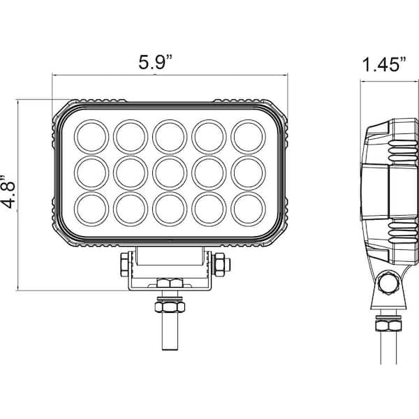 5.9 in. x 4.8 in. Rectangular Flood Light