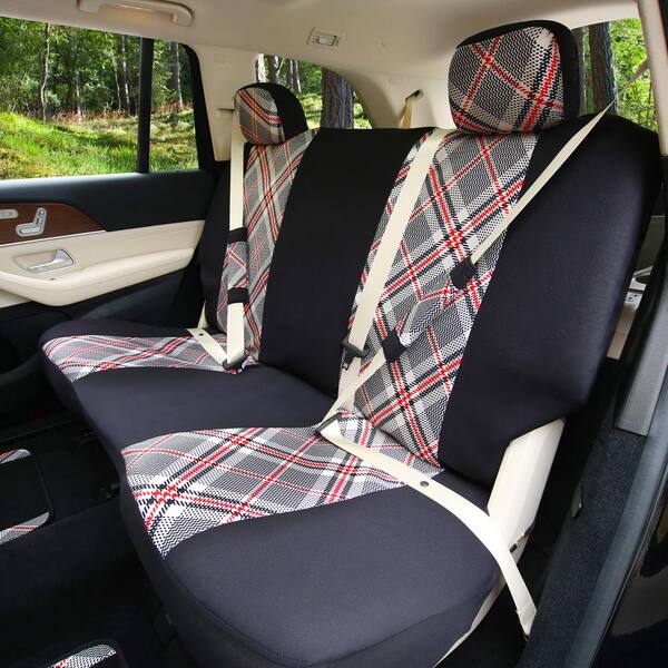 Tartan57 Plaid Print 47 in. x 23 in. x 1 in. Seat Covers - Combo Full Set