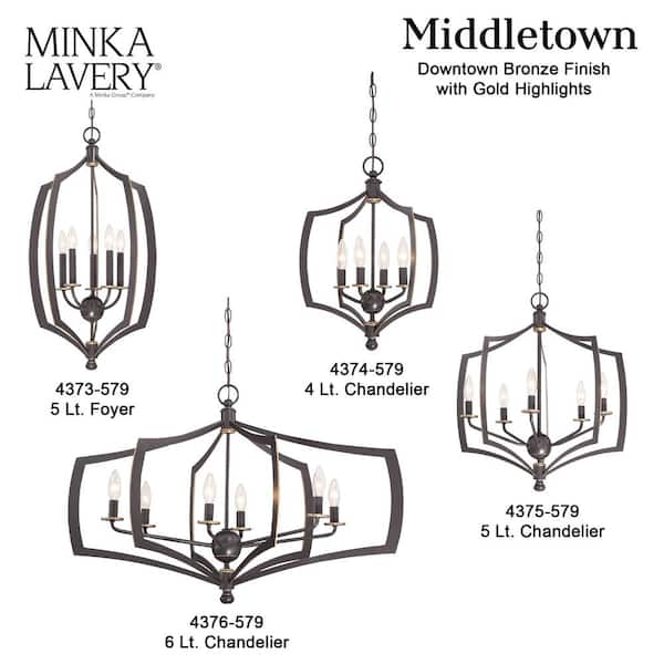 Middletown 6-Light Downtown Bronze Chandelier