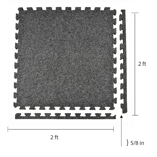 Royal Carpet Dark Gray Residential 24 in. x 24 in. Loose Lay Interlocking Carpet Tile (15 Tiles/Case) 60 sq. ft.