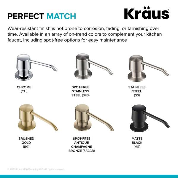 Kitchen Soap and Lotion Dispenser in Spot-Free Antique Champagne Bronze