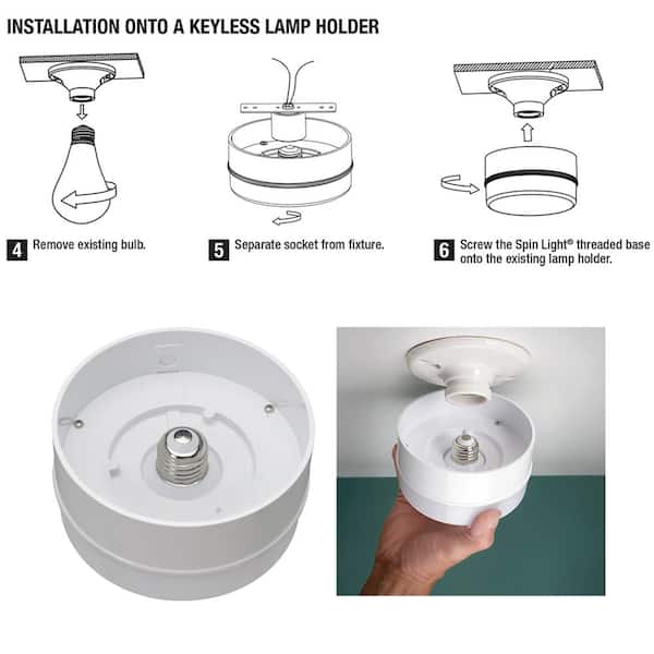 Spin Light 5 in. White LED Flush Mount Ceiling Light 600 Lumens 4000K Bright White Closet Basement Utility (2 Pack)