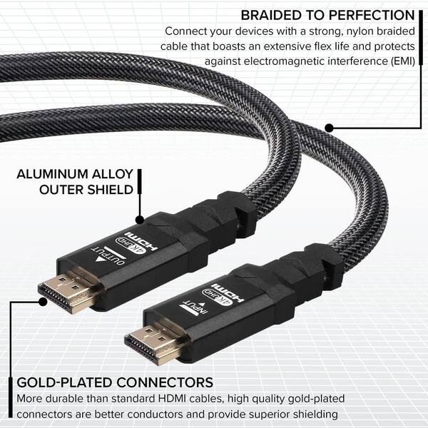 4 ft. 4K HDMI Cable, High Speed 18 Gbps HDMI to HDMI Cable-Black (10-Pack)
