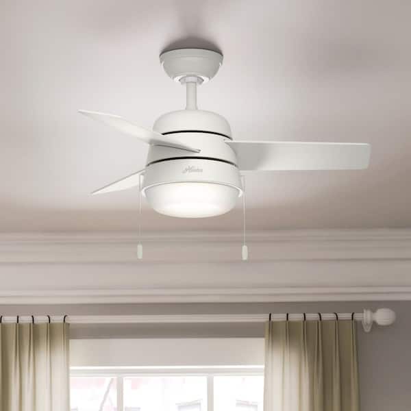 Aker 36 in. LED Indoor Fresh White Ceiling Fan with Light