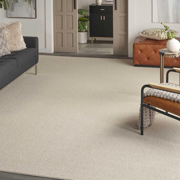 Bismarck - Natural - Brown 13.2 ft. 28 oz. Wool Berber Installed Carpet