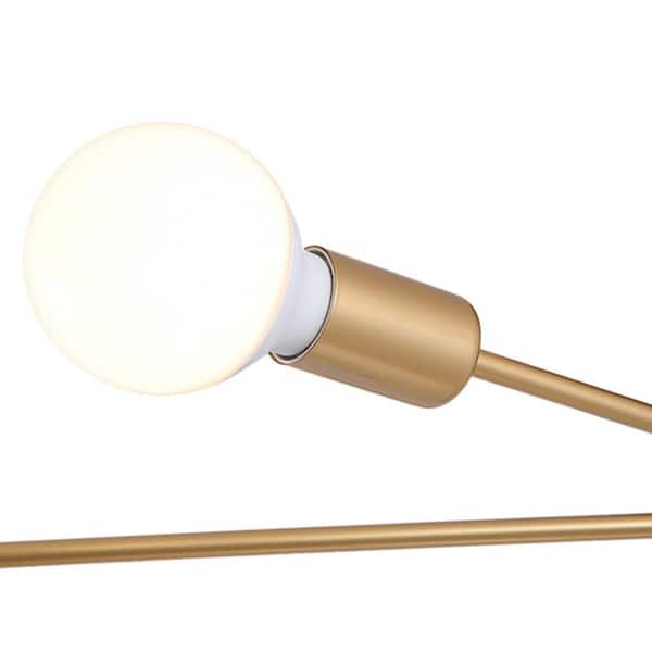 Wingard 39.37in. 10-Light Gold Modern Sputnik Ceiling Light Mid-Century Semi-Flush Mount with A LED Spotlight