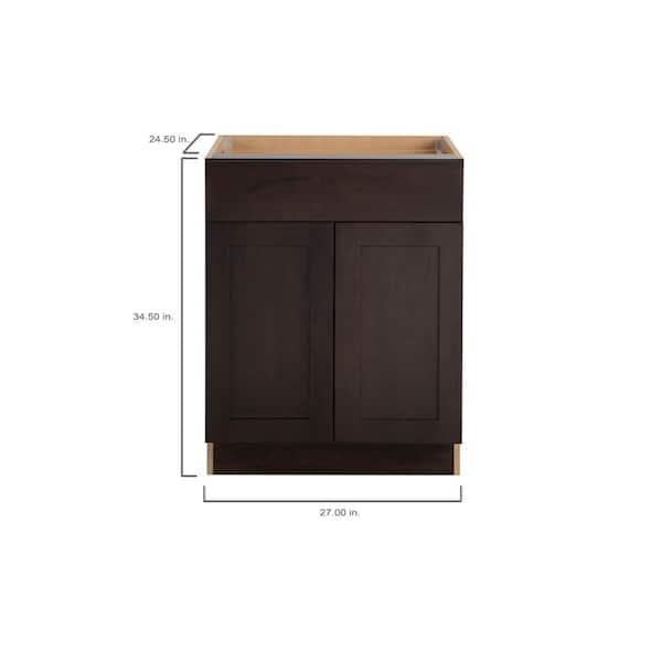 Edson Shaker Assembled 27x34.5x24.5 in. Base Cabinet with Soft Close Full Extension Drawer in Dusk