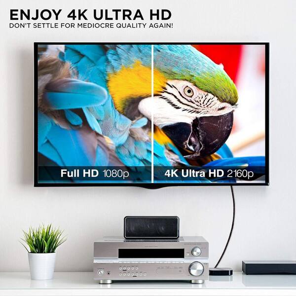 20 ft. 4K HDMI Cable, High Speed 18 Gbps HDMI to HDMI Cable (5 Pack) - Red