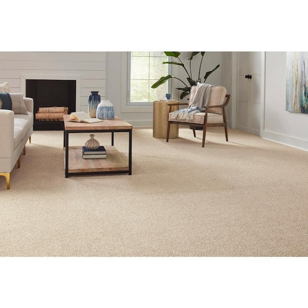 Still in Love I Every After Beige 39 oz. Blend Texture Installed Carpet