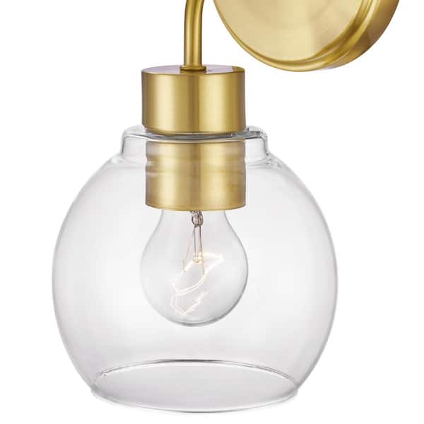 4.72 in. 1-light Antique Brass Globe Bathroom Vanity Wall Sconce(Set of 2)