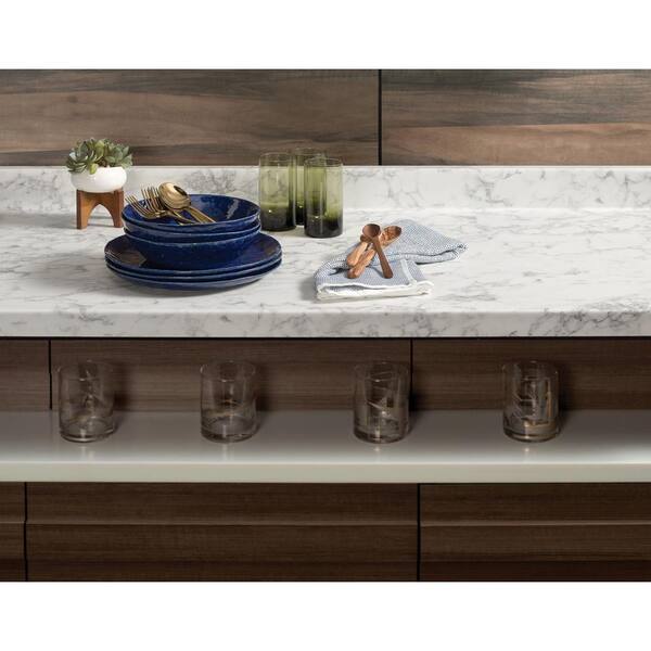 5 ft. x 12 ft. Laminate Sheet in RE-COVER Marmo Bianco Premium Textured Gloss Finish