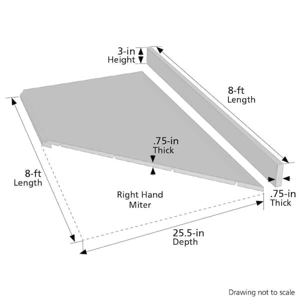 Wilsonart 8 ft. Right Miter Laminate Countertop Kit Included in Calcutta Marble with Full Wrap Ogee Edge and Backsplash