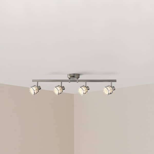 4-Light Pewter Integrated LED Track Lighting Fixture
