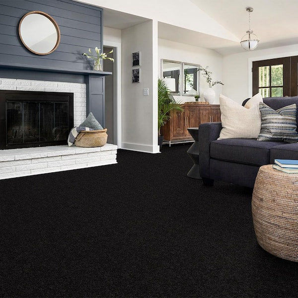 Alpine - Mystery - Gray 17.3 oz. Polyester Texture Installed Carpet