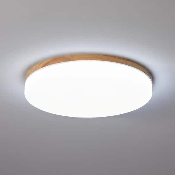 15 in. 1-Light White Creative Design Simple Circle 25-Watt Integrated LED Flush Mount Ceiling Lighting