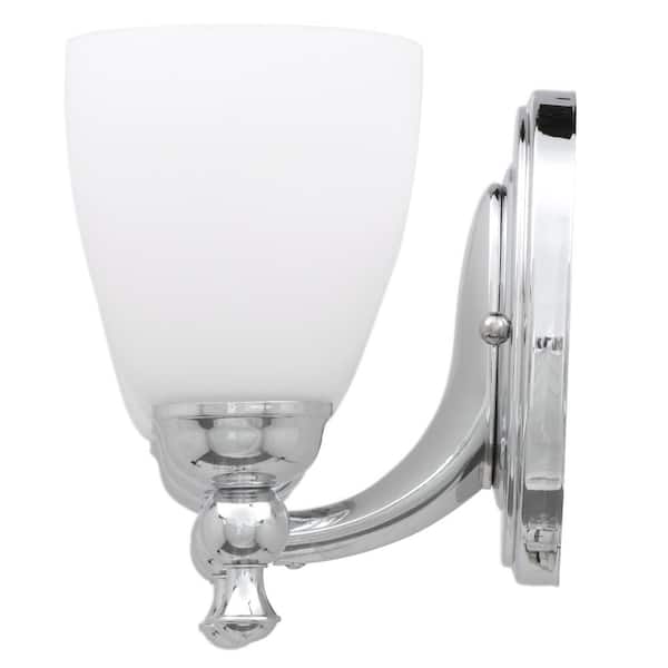 Solomone 22 in. 3-Light Polished Chrome Bathroom Vanity Light Fixture with Opal Glass Shades