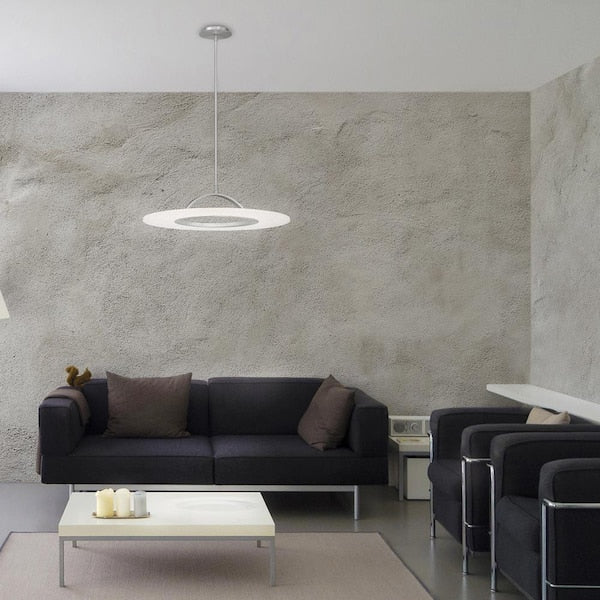 Elektron 28 in. 1-Light Brushed Aluminum LED Semi-Flush Mount