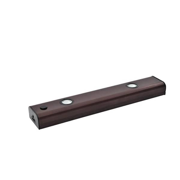 LED Bar Light Plug-in/Hardwire 10 in. LED Bronze Under Cabinet Light with Dimming Button