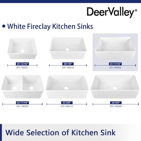 Solstice White Fireclay 33 in. L x 18 in. W Rectangular Single Bowl Farmhouse Apron Kitchen Sink with Grid and Strainer