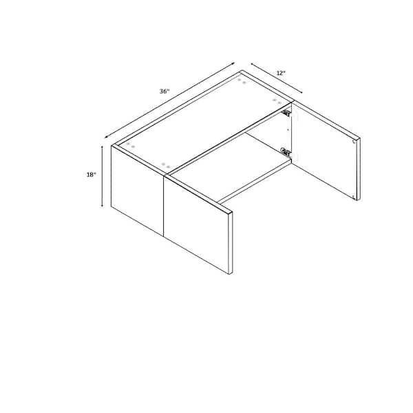 Quick Assemble Modern Style with Soft Close, White Gloss Wall Bridge Kitchen Cabinet (36 in W x 18 in H x 12 in D)