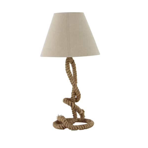 29 in. Brown Jute Twisted Rope Task and Reading Table Lamp