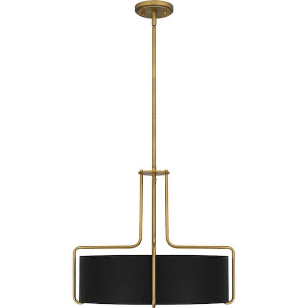 Hanley 4-Light Aged Brass Standard Pendant
