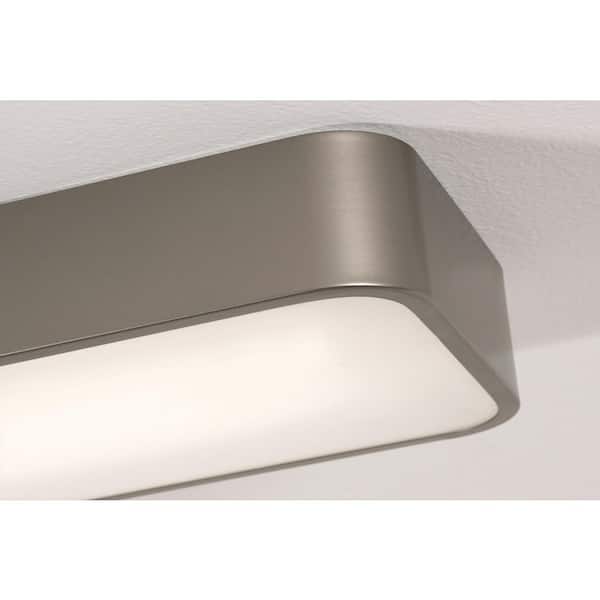 Bailey 8 in. 2-Light Satin Nickel LED Flush Mount with Satin Nickel Acrylic Shade