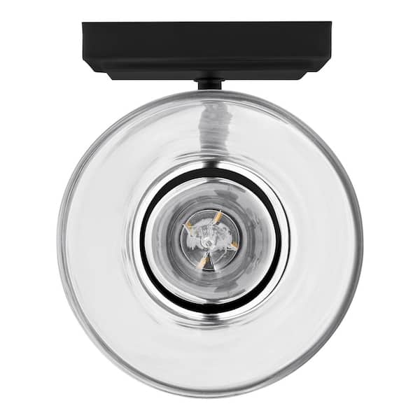 Wakefield 5.25 in. 1-Light Matte Black Modern Wall Sconce with Clear Glass Shade