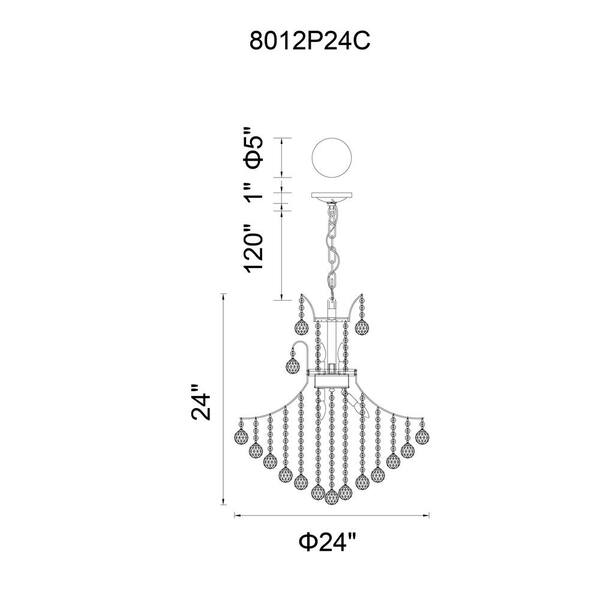 Princess 10 Light Down Chandelier With Chrome Finish