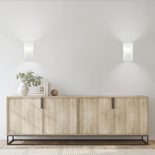 Troy 3 3 in. W x 11.8 in. H 1-Light Matte Nickel Wall Sconce with Frosted Glass Shade