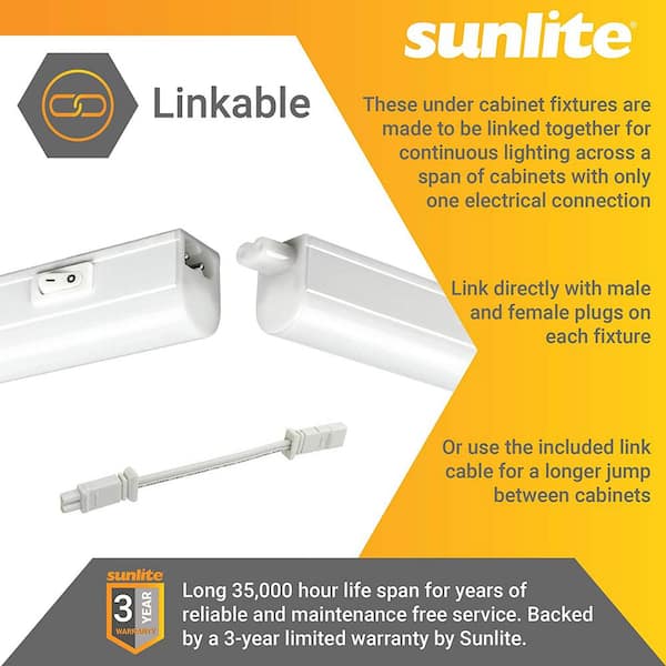 12 in. LED Warm White 3000K Linkable Under Cabinet Light Fixture