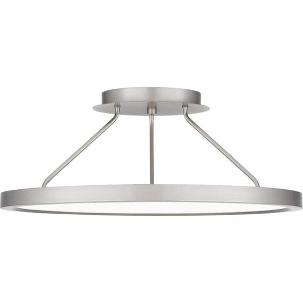 Outskirts 20 in. Brushed Nickel LED Semi-Flush Mount